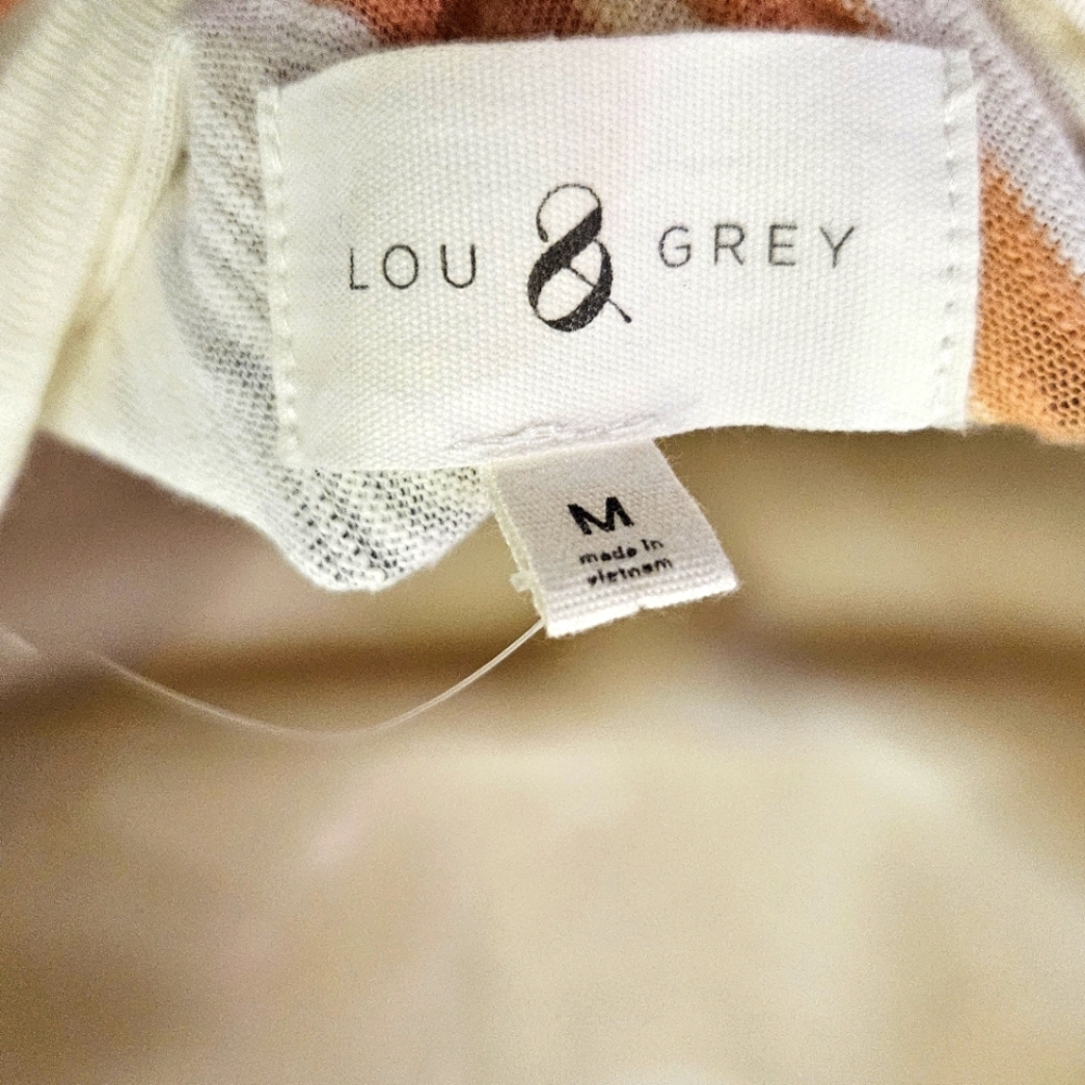 Lou & Grey White Multi-Color Striped T-Shirt/Cover-Up Dress,Medium - Picture 15 of 16
